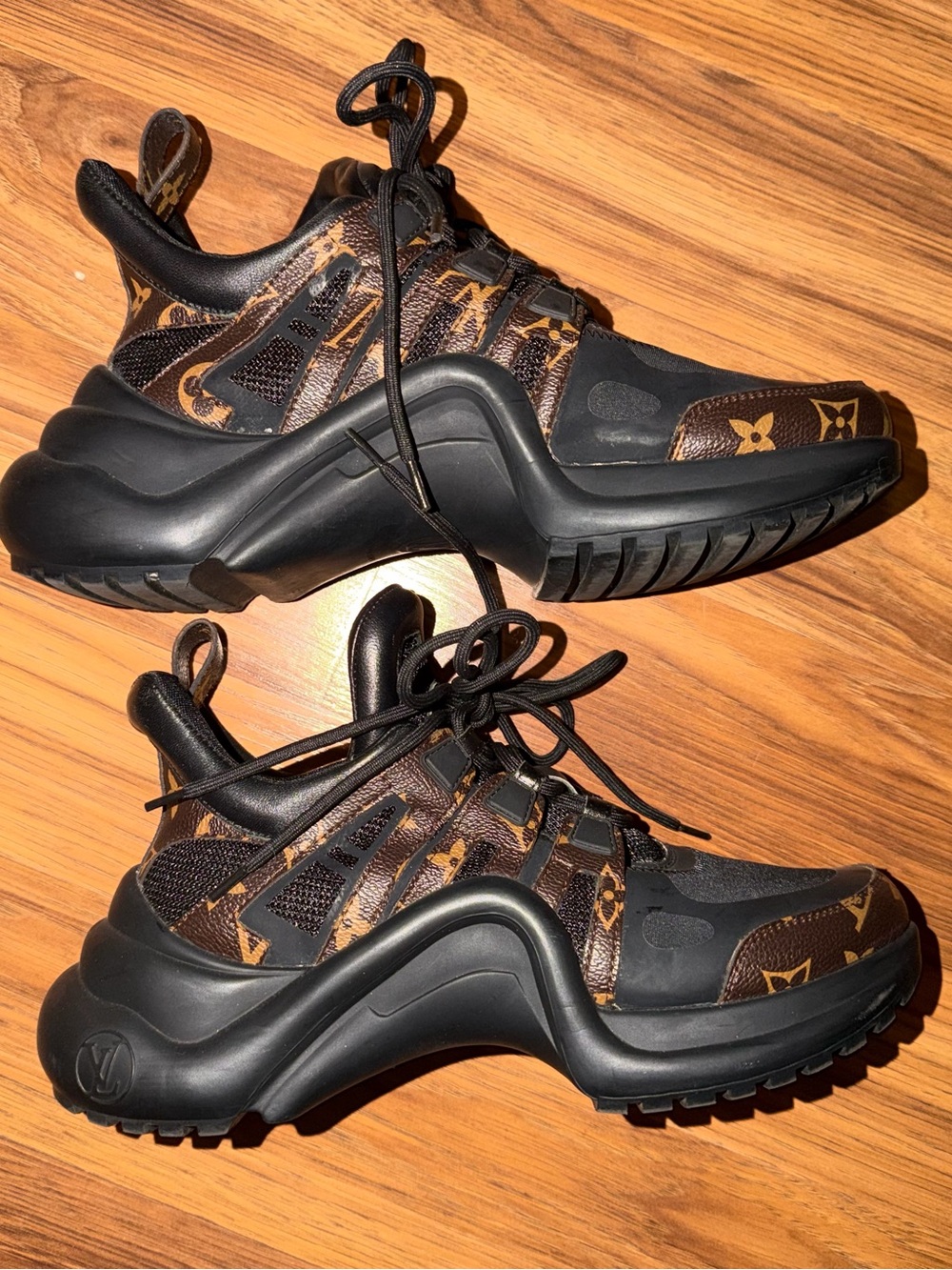 Luxury Monogram Black & Brown Athletic Sneakers